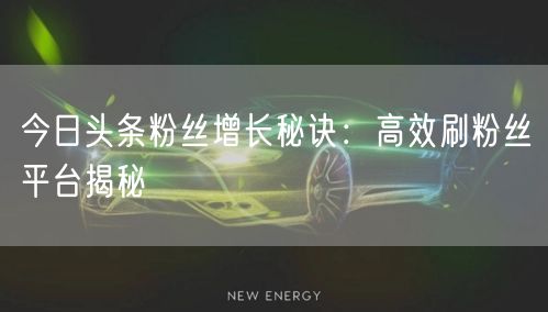 今日头条粉丝增长秘诀：高效刷粉丝平台揭秘